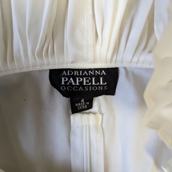 ADRIANNA PAPELL OCCASIONS Womens White Sleeveless Ruffled Neck Top Blouse~Size - Picture 3 of 3